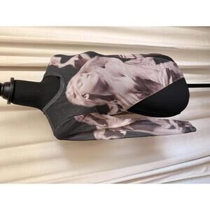 Women's Long Sleeve Mesh Jersey Bodysuit with Artistic Print - US Size 4-6